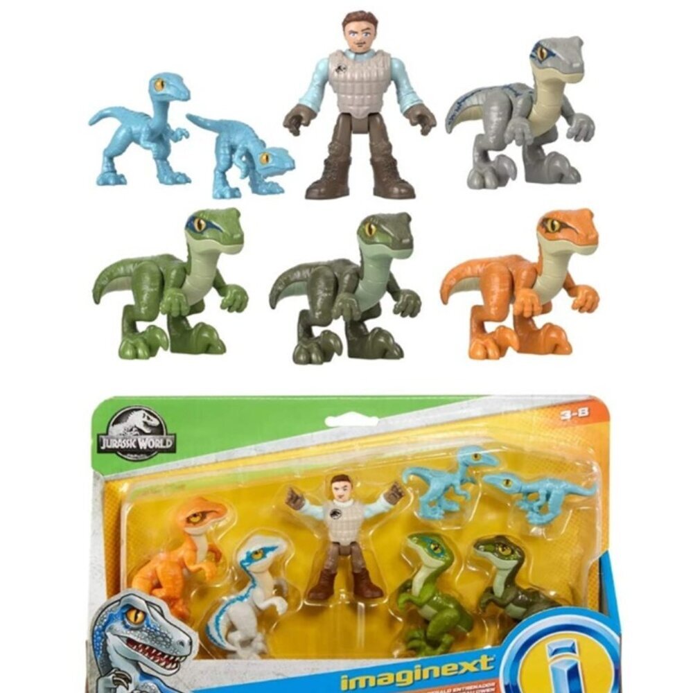 Fisher-Price Imaginext Jurassic World Raptor Trainer Owen 7 Piece Gift Set - Picture 3 of 3